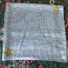 Pale Blue Silk Scarf Snaffle Bit Design Tie Rack Le Collezioni 