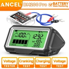 12V Battery Monitor Bluetooth Car Battery Tester Temperature Voltage Start Test