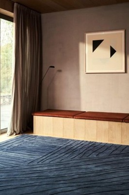 Hand Tufted New Zealand Wool Rug, Modern Blue Area Rug