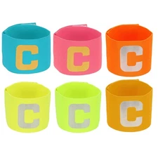 Soccer Captain Armband, Elastic Football Armband 6 Pack Multicolor