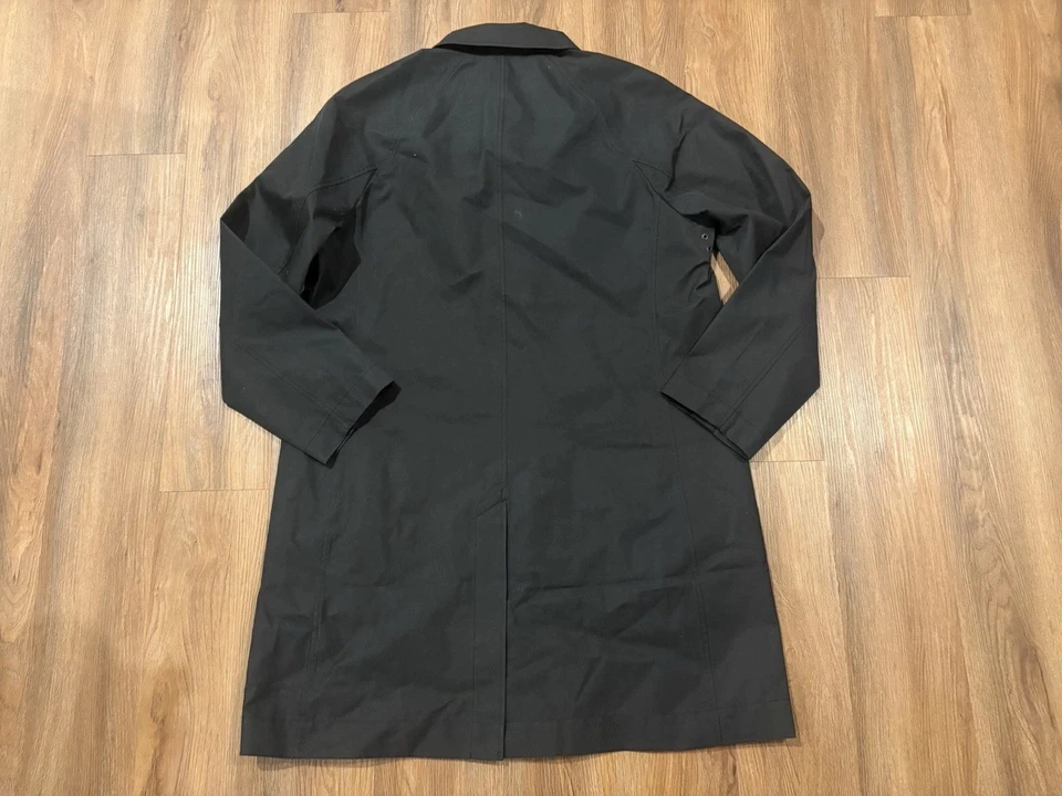 Gabardina para hombre, negra, talla mediana, nueva, abrigo largo, ligera Foto 3 de 4