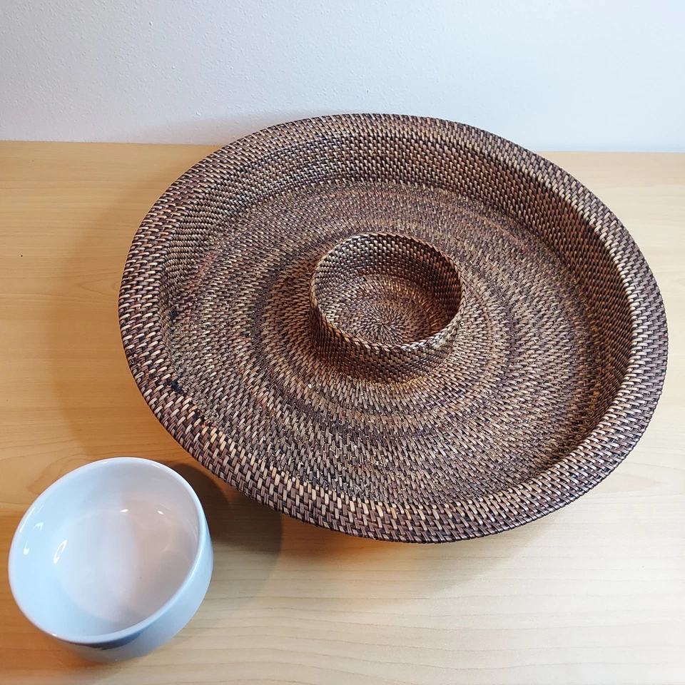 Juego de cuencos para servir patatas fritas y inmersión tejidos Williams Sonoma.  Excelente Estado Foto 3 de 4