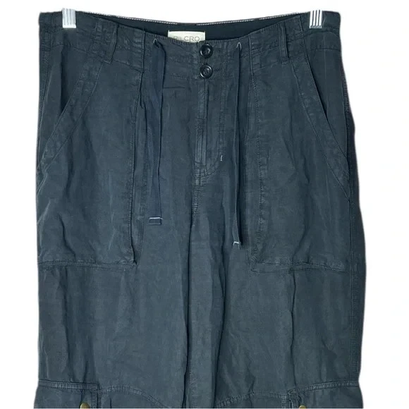 Pilcro Anthro Silky Cargo Pants Washed Black Lightweight size 8 Anthropologie - Image 3 of 4