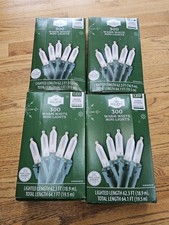 Holiday Time WARM WHITE Mini LED Christmas Lights 300 Count SET OF FOUR BOXES