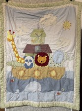Kidsline Noah  s Ark Animals Panda Whale Lion Baby Blanket Comforter Crib VGUC