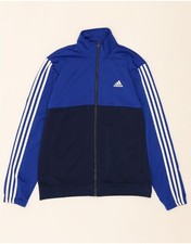 ADIDAS Mens Tracksuit Top Jacket Medium Blue Colourblock QH06