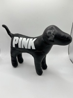 Victoria's Secret Pink Schwarz Leder Sammler Hund Welpe Plüschtier Spielzeug Selten