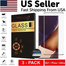 3 Pack Screen Protector 9H Tempered Glass for Samsung S21 Series Case Friendly