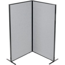 36-1/4"W x 72"H Freestanding 2-Panel Corner Room Divider Gray