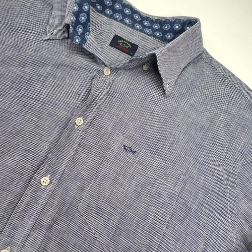 Paul & Shark Yachting Shirt Mens 42 Large Check Casual Made In Italy Long Sleeve - Picture 12 of 13