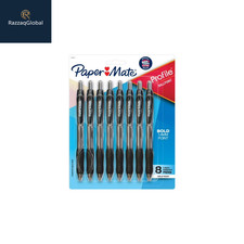 Paper Mate Profile Retractable Ballpoint Pens, 1.4 mm Bold Point, Black, 8 Count