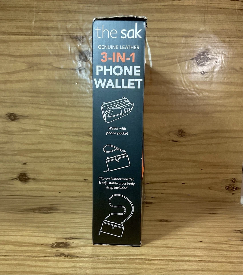 Bolso Bandolera de Cuero The Sak Cartera Metálico Plateado Bronce Tarjetas Telefónicas Correa Foto 4 de 4