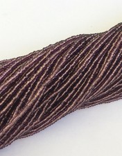 15/0 full Hanks Czech Transparent Amethyst Glass Seed Beads- 12 Strands