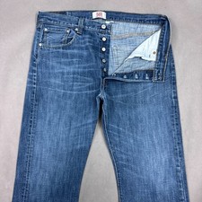Levis 501 Jeans Mens 36x30 Blue Button Fly Denim Pants Straight Classic Faded