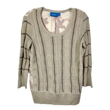 SIMPLY VERA VERA WANG SIZE S SWEATER LONG SLEEVES ROUND NECK MULTICOLORS STRIPED