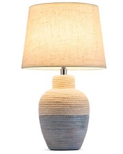 13" Small Cordless Rechargeable Table Lamp, Ceramic, Remote Control Timer, Di...