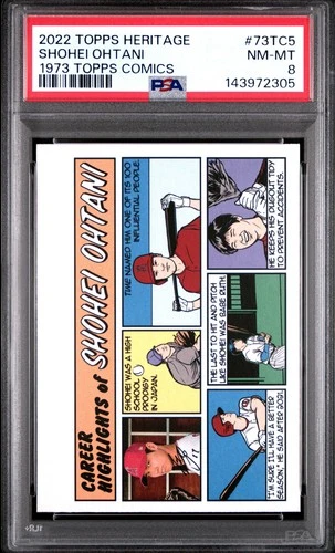 2022 TOPPS HERITAGE 1973 TOPPS COMICS 73TC5 SHOHEI OHTANI PSA 8