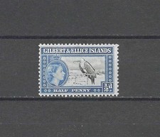 GILBERT & ELLICE ISLANDS , 1956 , ELIZABETH II , 1/2p STAMP , PERF , VLH
