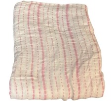 Aden  Anais Pink Striped Muslin Swaddle Blanket 42x49 Soft Cotton Baby Girl