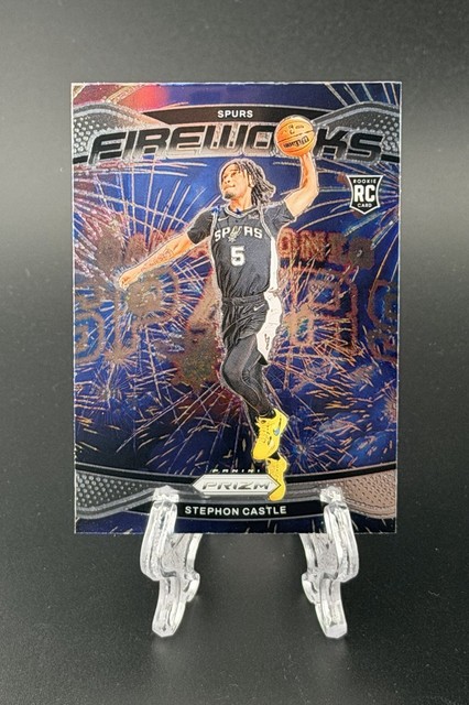 2024-25 Panini Prizm Stephon Castle Fireworks RC Rookie #13 Spurs