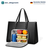 Arbeitstasche Damen 15,6 Zoll Laptoptasche Wasserdicht Mit KüHlfach Schwarz