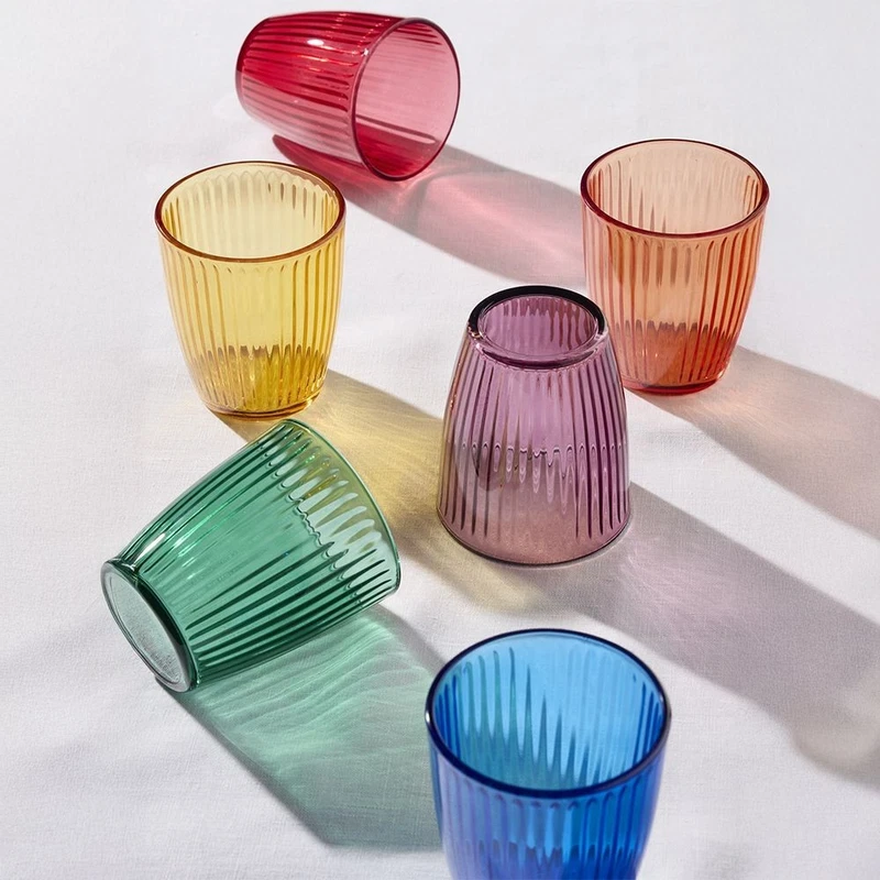 Bicchieri da Tavola Tutti i Giorni TOGNANA Colorati in Vetro per 6 Persone Acqua