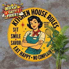 Vintage Kitchen Wall Decor Plaque Durable Metal Sign Home Cafe Art