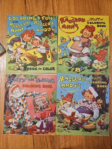 Coloring Fun With Raggedy Ann And Andy Coloring Books, 4 Book Boxed Set 1945 - Picture 6 of 9