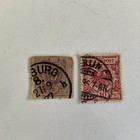 2 Germany stamps~1875-#30~5pf~Pfennige~violet+1889~#48~10pf~eagle~carmine — photo 1