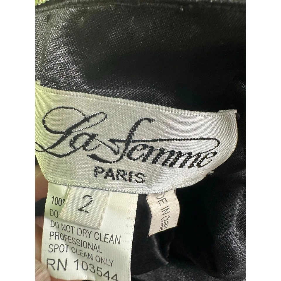 La Femme black silk sequin formal long elegant dress size 2 - Image 3 of 4