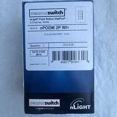 Acuity nLight NPODM 2P WH WallPod Push-Button Sensor Switch White