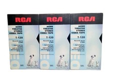 Lot of 3 Blank VHS Tapes RCA T-120 Premium Hi-Fi Stereo Up to 6 Hour New Sealed