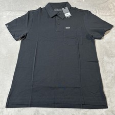 FIGSPRO Scrub Polo Shirt Mens Medium Black Technical Pique Workwear M22WW1004