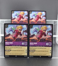 Disney Lorcana Dash Parr - Lava Runner 61/204 Wilds Unknown Super Rare 4 Cards