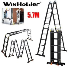 14 IN 1 Multi-Purpose Folding Aluminium Combination Ladder Safety Long 5.7M
