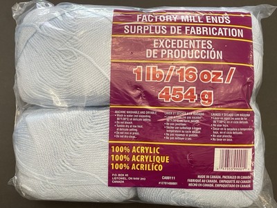 Factory Mill Ends Yarn- Baby Blue 100% Acrylic, 4 Large skeins-NEW