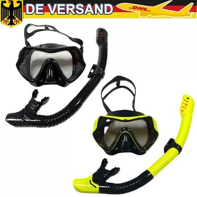 AntiFog Taucherbrille und Schnorchel Set als Profi Tauchmaske für Erwachsene DE