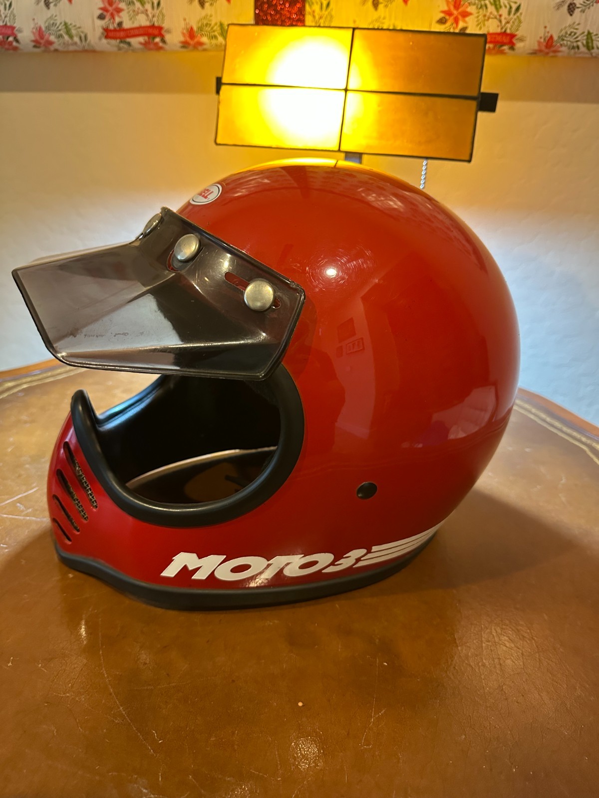 Vintage BELL MOTO III 3 Motocross motorcycle Red Helmet size 7-1/8