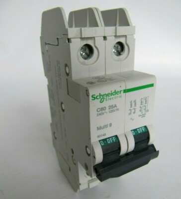 (NEW) Schneider Multi 9 2P 240VAC/125VDC 25 Amp Circuit Breaker C6025A 60148