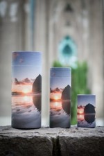 Set of Large, Med Small Sunset Scattering Tube Cremation Urns for Ashes