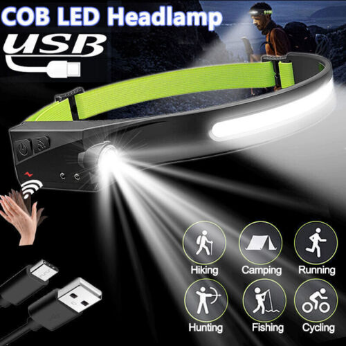 Lámpara de diadema COB Faros LED USB Recargable Antorcha Luz de trabajo EE. UU. - Imagen 2 de 12