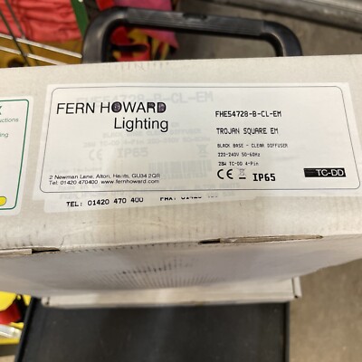 Fern Howard Lighting FHE54728-B-CL-EM TROJAN SQUARE EM SCHWARZER SOCKEL KLAR DIFFUSOR