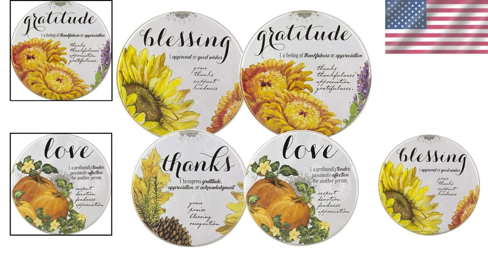 Elegant Fall Floral Burner Covers - Set of 4 for Stylish Kitchen Enhancement - Image 2 of 4