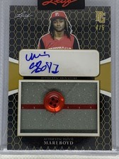 2021 LEAF PERFECT GAME YELLOW MARI BOYD BUTTON PATCH AUTO # 4/5
