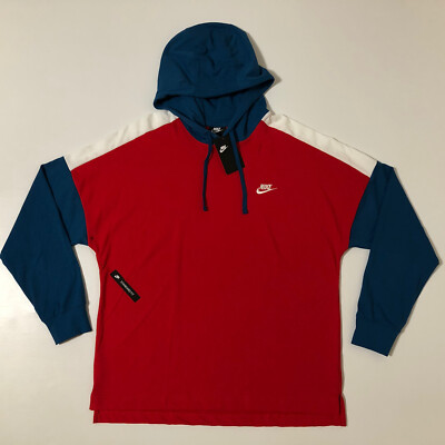 Nike Men s Sweatshirt Hoodie LS ColorBlock CTCT0814-657Standard Fit NWT Sz L(2X)