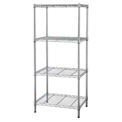Zoro Select 1Anz8 Wire Shelving Unit, 24''D X 36''W X 74''H, 4 Shelves, Chrome