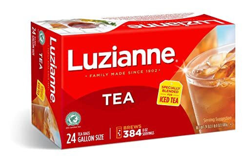Luzianne Iced Tea Bags, Gallon Size, Unsweetened, 24 Count Southern Iced Tea
