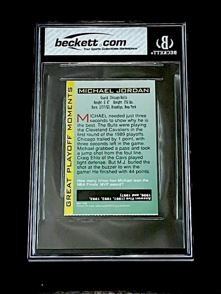 MICHAEL JORDAN RARO 1998 Sports Illustrated SI para niños gran playoff BGS 7,5 Foto 2 de 2