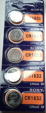 5 PK CR1632 SONY 3V LITH GREAT EXP DATE 2033 DL1632 ECR1632 FREE SHIP  TRAK