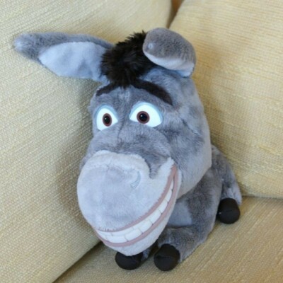 ANE en PELUCHE rigide Jouet ancien Toy Plüsch plush Esel Donkey c1950